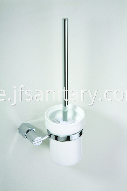 Toilet Brush Holder Ceramic Frosted Glass